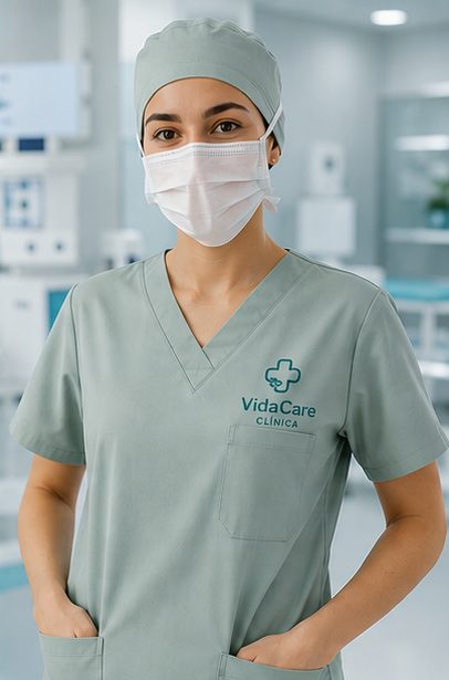 Camice sanitario personalizzato con logo clinica